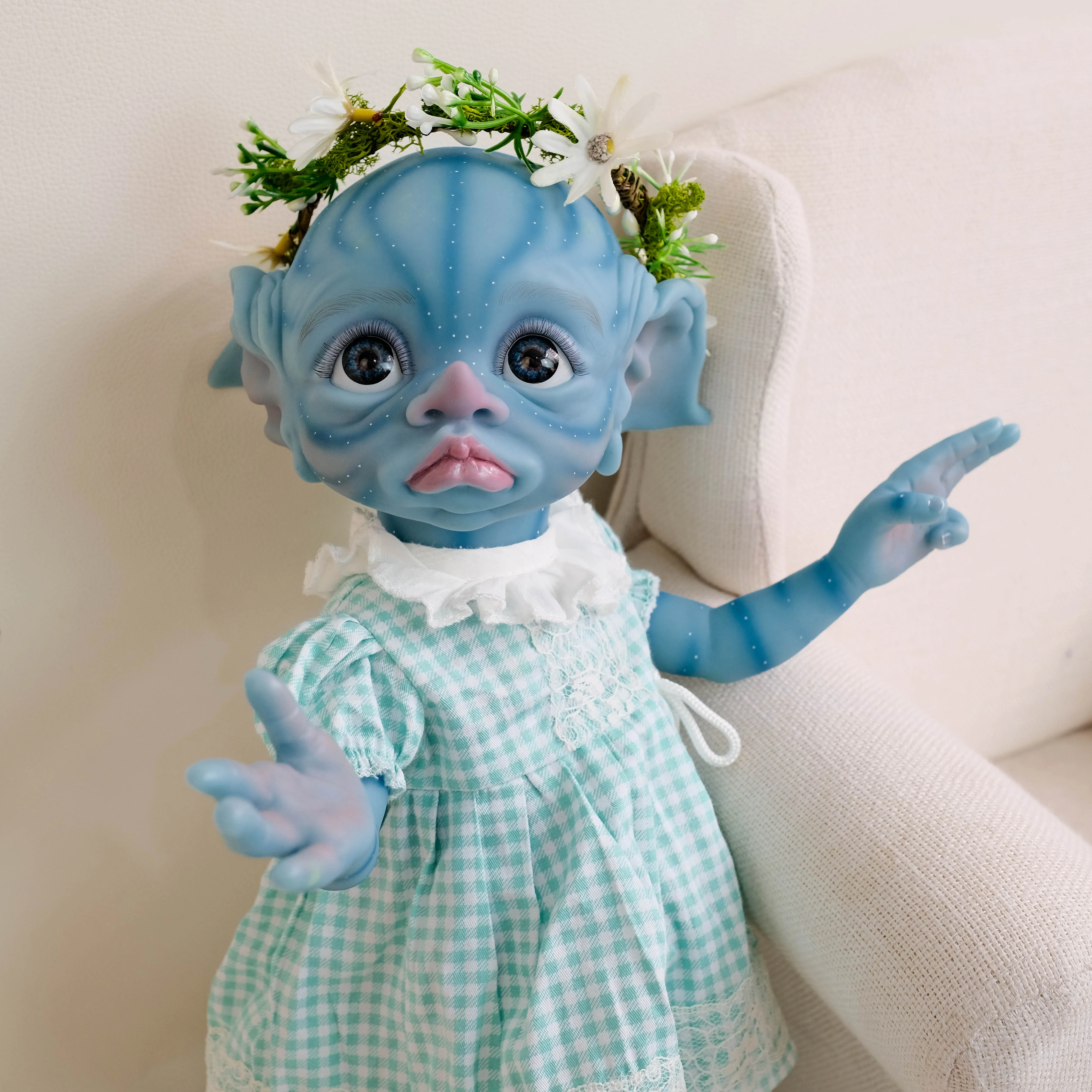 NPK 16 inch herboren Tinky Avatar pop zachte siliconen baby collectible kunstpop al geschilderd afgewerkt