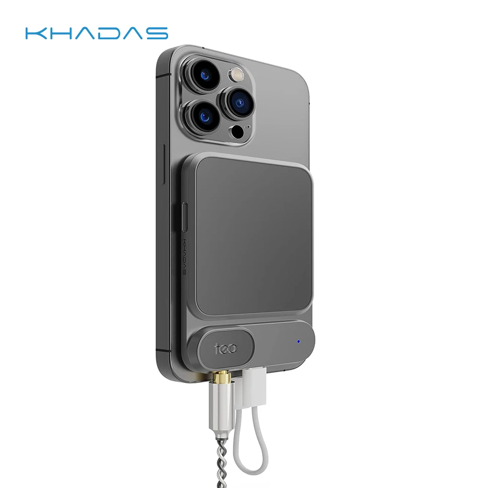 Khadas Tea Portable Headphone Amplifier Mini Dongle DAC Support Bluetooth5.0, MagSafe compatible, 8H Play Dual Mic PCM, DSD, MQA