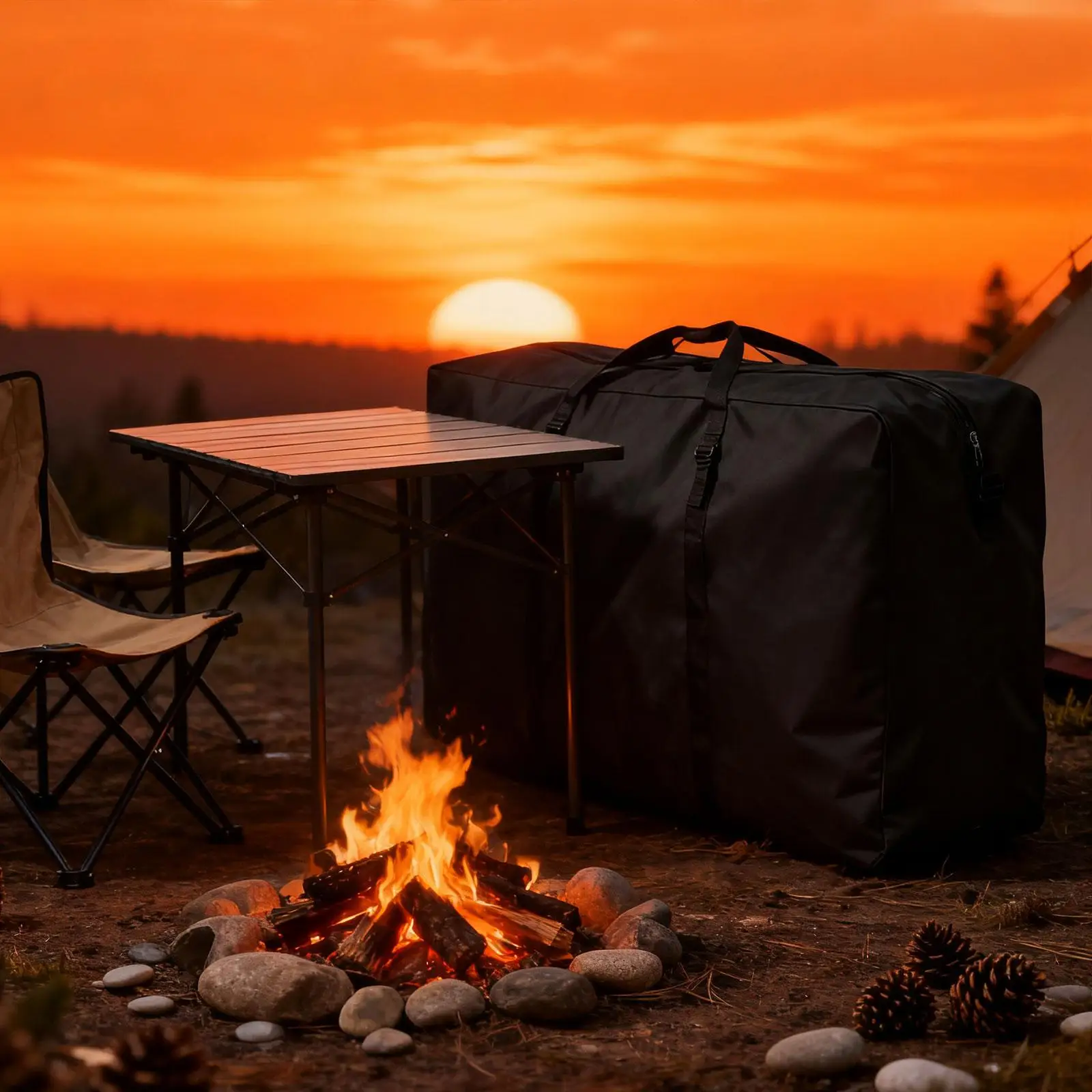 حقيبة تخزين للكرسي قابلة للطي، حقيبة حمل خفيفة الوزن وشديدة التحمل وقابلة للطي