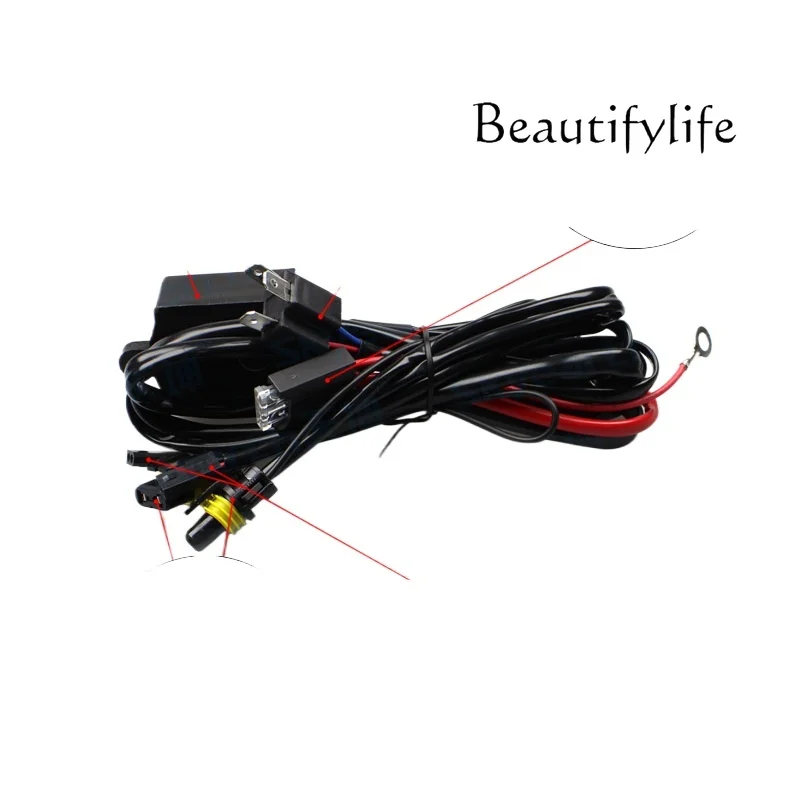 

H4 waterproof one-to-two wire group HID xenon lamp 12V lens accessories variable wiring harness car