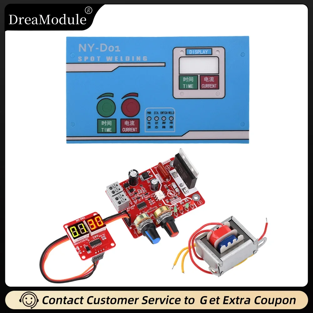NY-D01 Spot Welding Machine Control Panel With Digital Display Single Pulse Spot Welder Control Board Kit AC110V/AC220V 100A