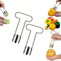 Red Bell Pepper Seed Corer, Stainless Steel Fruite Corer, Apple Corer Tool, Kitchen Gadget for Removing Fruit Vegetable Cores