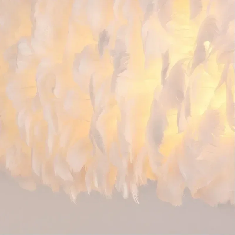 Led Feather 2025 Nordic Chandelier Living Room Bedroom White Pendant Chandelier Feathers Pendant Lights Home Decor Lighting
