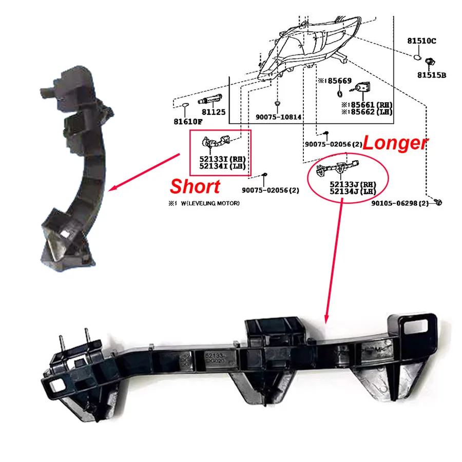 Wooeight 1Pc Front LH/RH Bumper Bar Headlamp Bracket Mounting Holder Fit For Toyota Land Cruiser Prado LC150 2014-2017