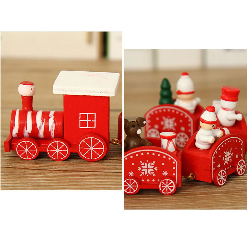 

Wooden Train Christmas Decor Holiday Ornament Decorations Toys Chritmas Little Rail