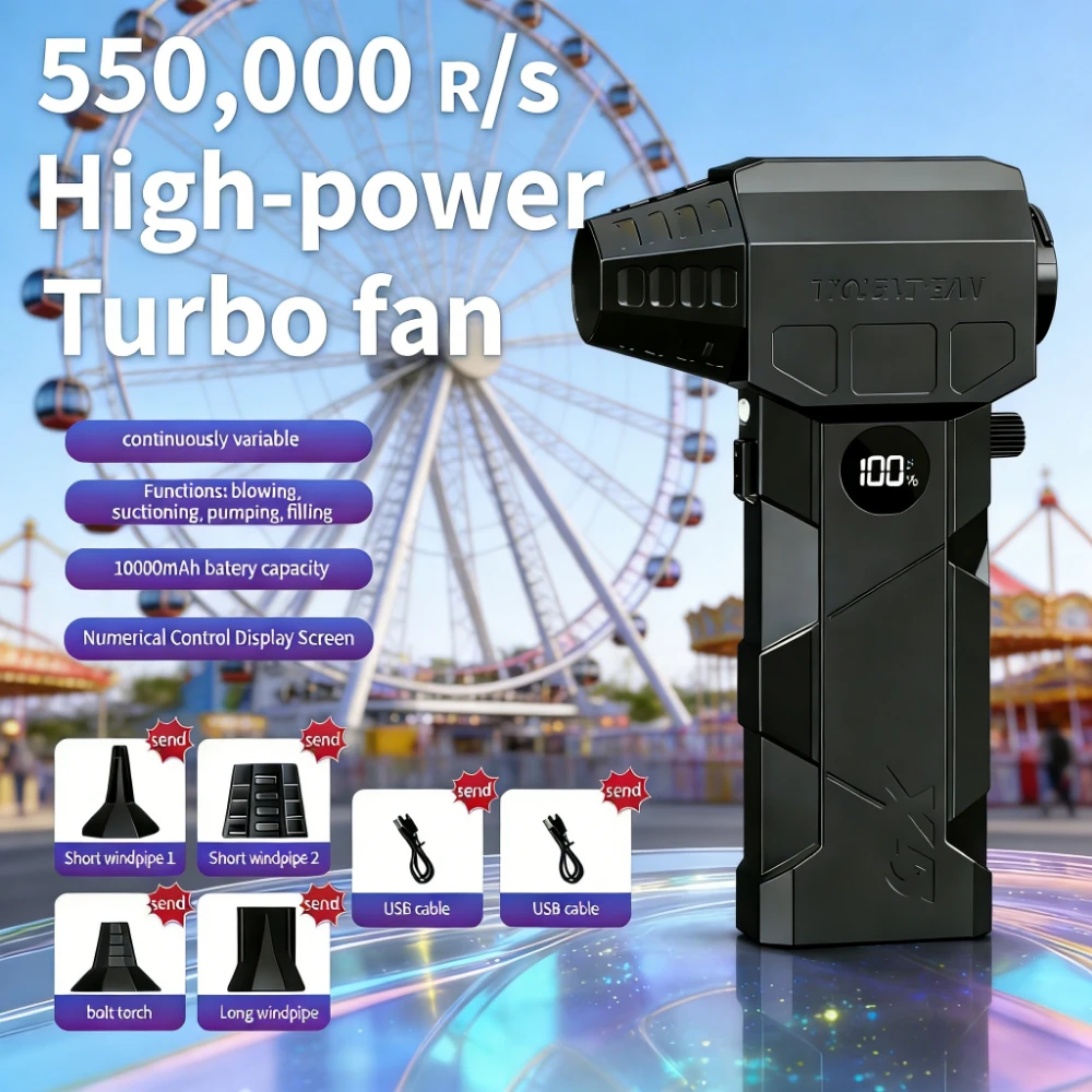 

X5 Turbo Fan Portable Handheld Fan Car Cleaning Tool Mini Air Blower with Vacuum Kit Turbo Jet Fan Hair Dryer multifunction use