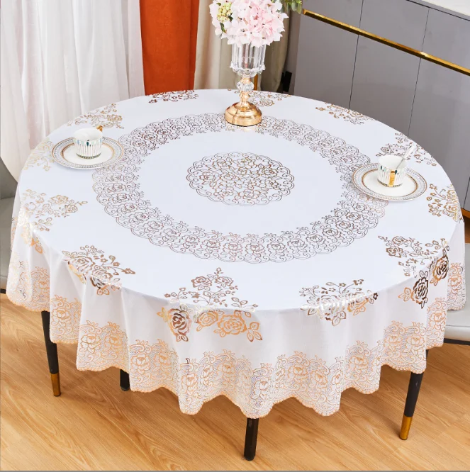 M2018 PVC tablecloth  Household unwashed round tablecloth  waterproof  Oil proof  Anti scalding  Thickening of restaurant tablec