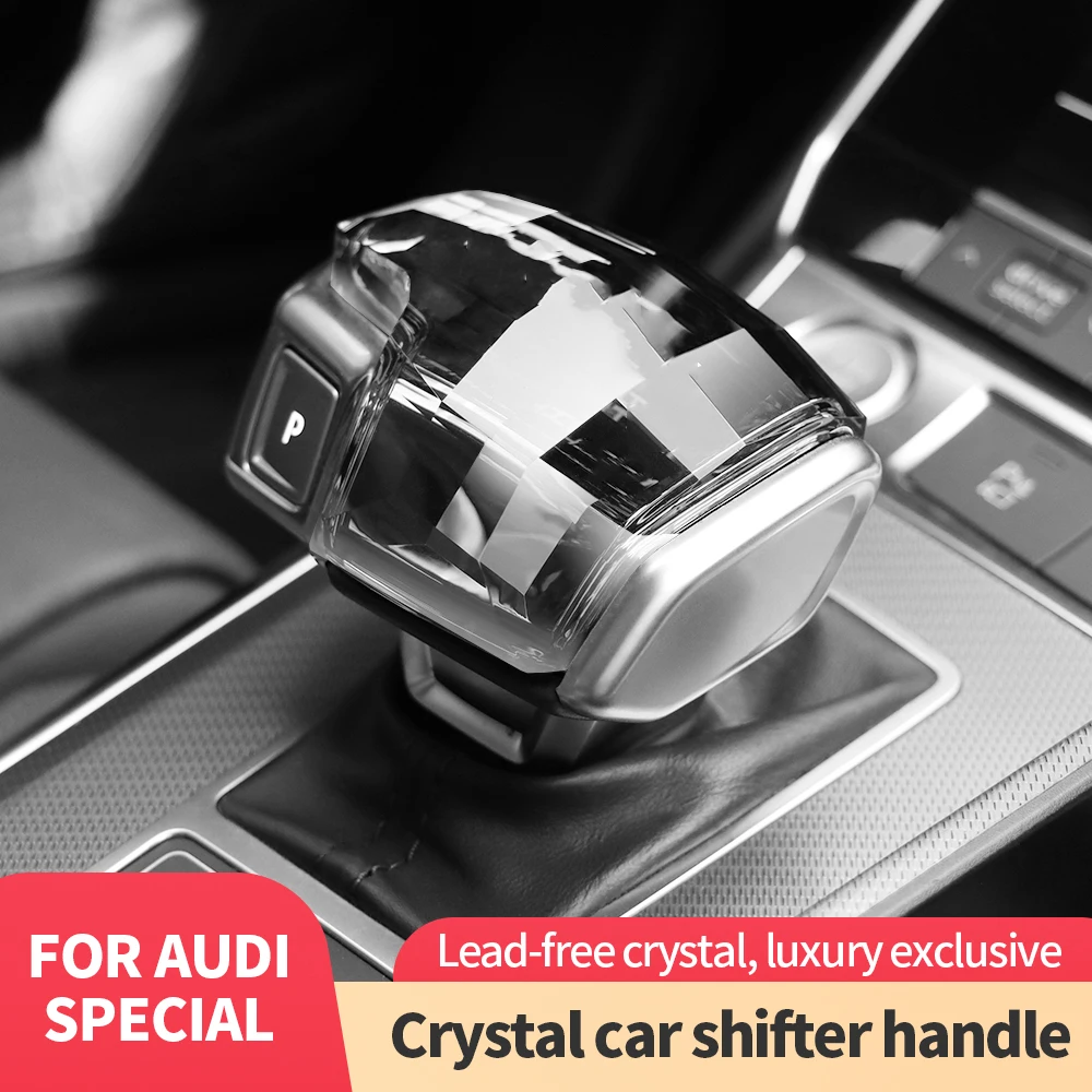 

Crystal Car Gear Lever Shift Knob Handle Upgrade Gearbox Decor Cover Car Accessories for Audi A6 C8 RS7 A7 Q7 Q8 RS6 A8 2022