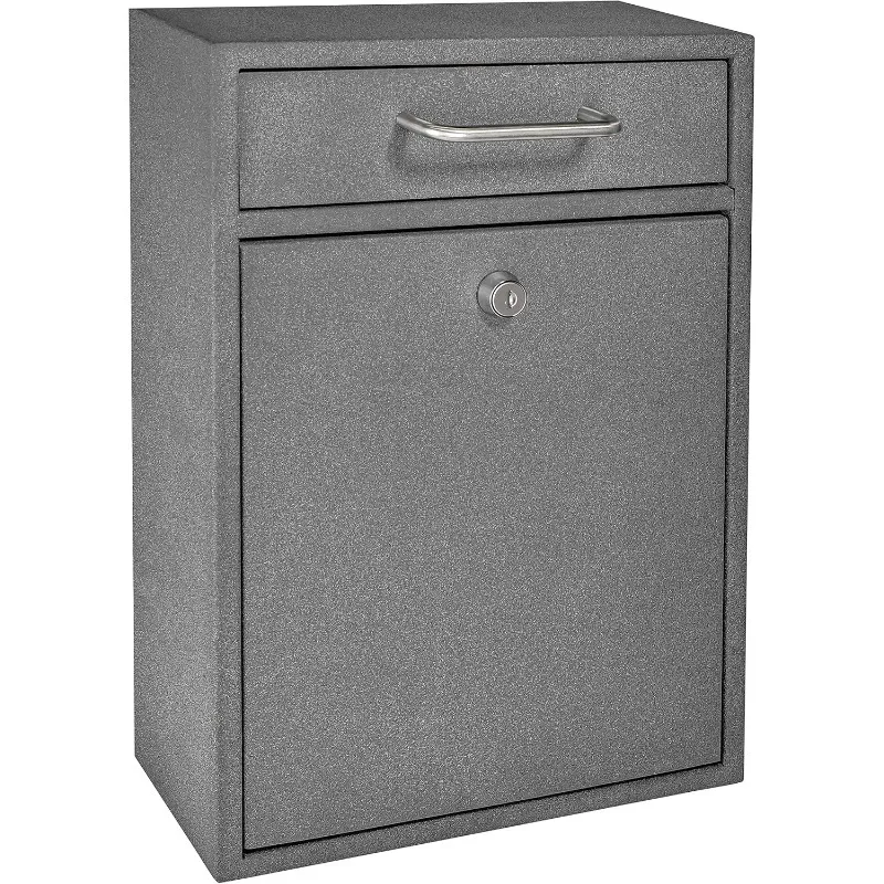 7415 High Security Steel Locking Mailbox Comment Letter Deposit,  Wall Mounted Document Drop Box for Home and Office