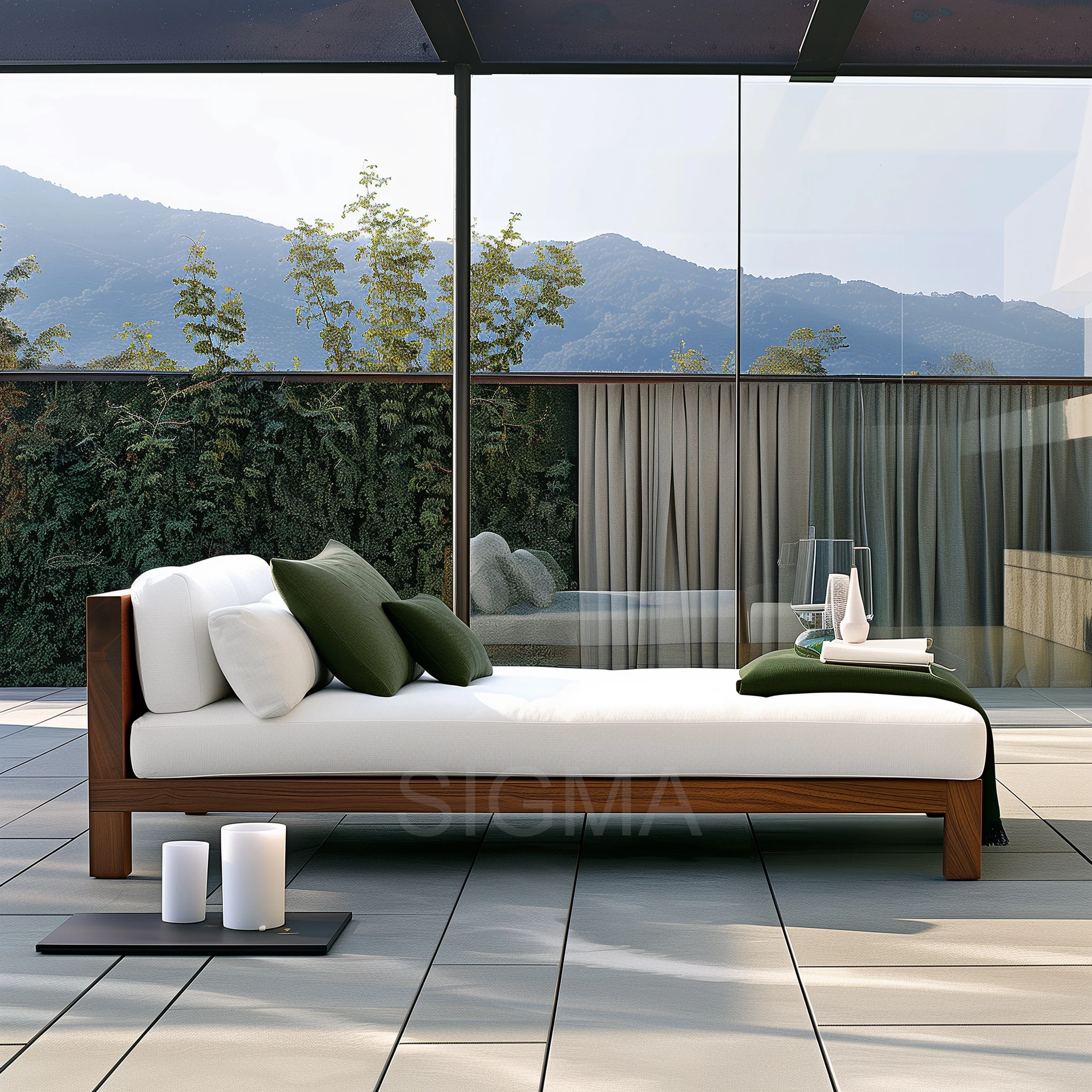 

Modern Luxury All Weather Courtyard Patio Garden Hotel Pool Sofa Set Outdoor Leisure Solid Wood Furniture