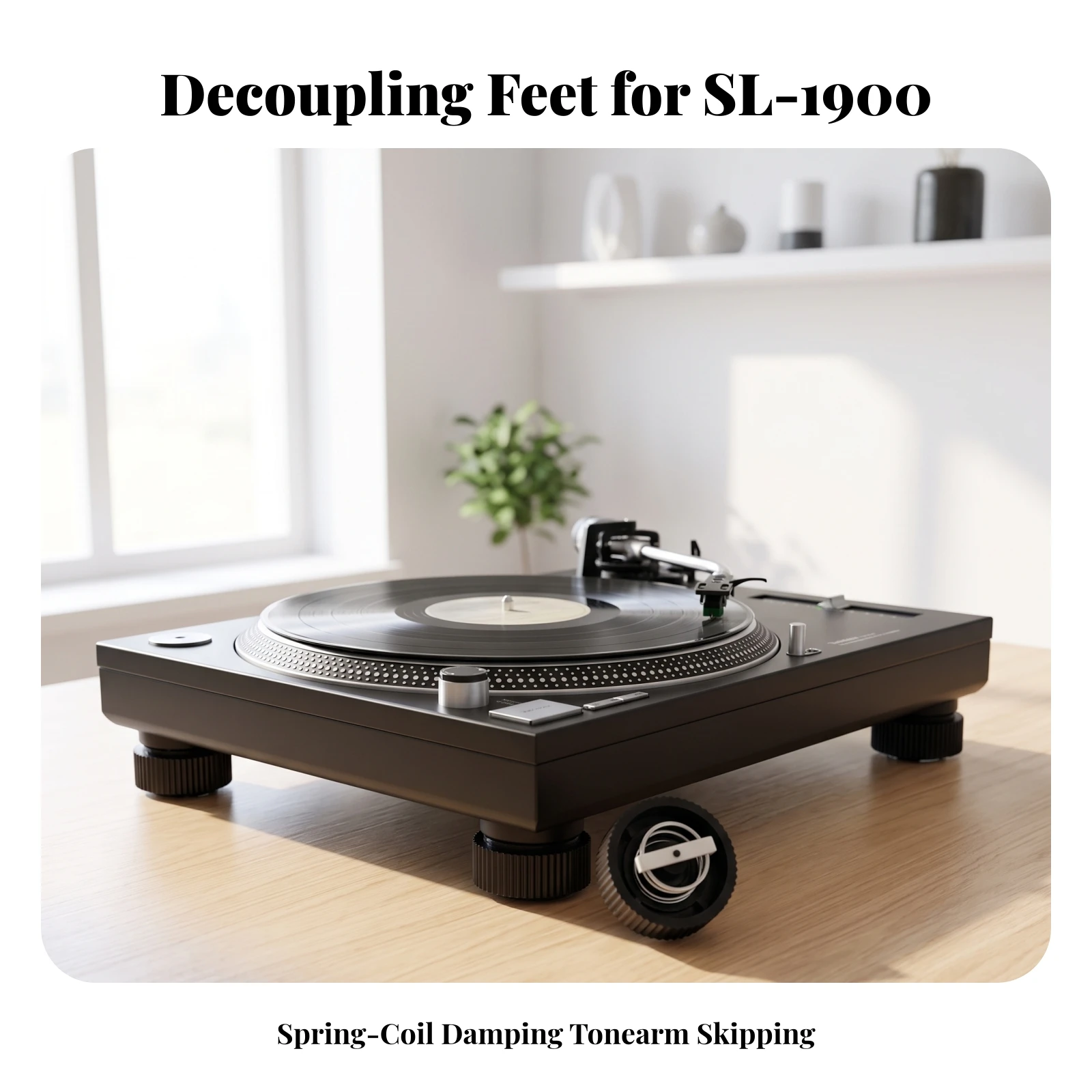 4 Pieces Turntable Shock-Absorbing Feet Audiophile Isolation Feet with Spring Damping Hardware Heavy-Duty Easy to Install