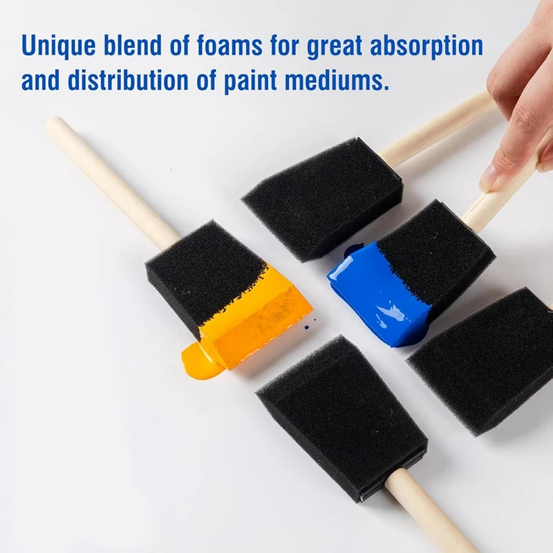 ABXH フォームペイントブラシ、2インチスポンジブラシ48パック、スポンジペイントブラシ、フォームブラシ、ペイントスポンジ、スポンジペイントブラシ