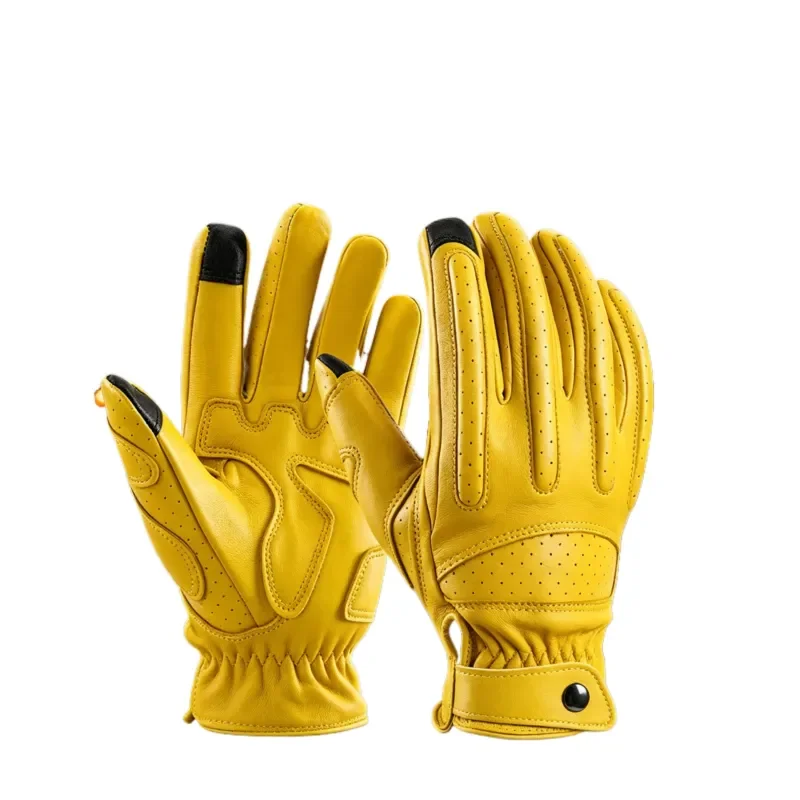 Sheepskin Riding Gloves Outdoor Anti-drop Touch Screen Sunscreen Locomotive Gloves Breathable Electric Vehicle Off-road