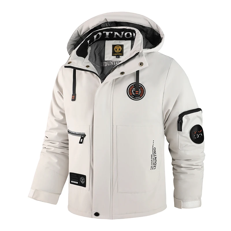 

Men's Plus Size Thickened Cotton Jacket for Autumn & Winter, Outdoor Travel Jacket, Stylish Windproof Waterproof Warm Jacket