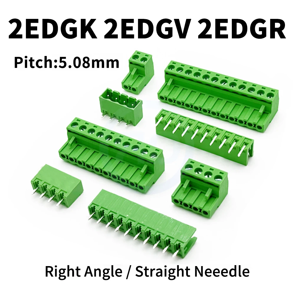 (10 Zestawów) DG KF 2EDG 5.08 2EDGK 2EDGV 2EDGR 5.08mm 2~24P Wtykowe Listwy Zaciskowe Kątowe Końcówki Wtykowe Zestaw Uszczelniony Rozdzielony 15EDG — zdjęcie produktu 3