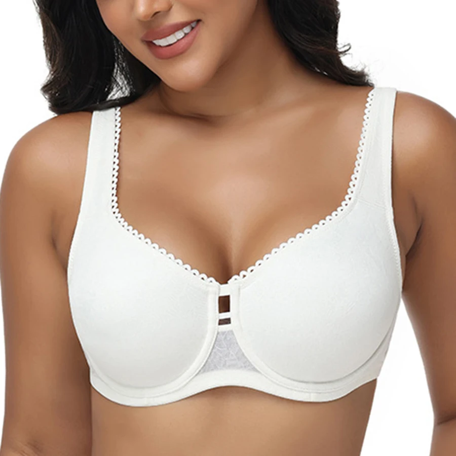 

Plus Size Women's Floral Minimizer Bra Non-Padded Underwire Lifting Supportive Lingerie 36 38 40 42 44 C D DD DDD/E G