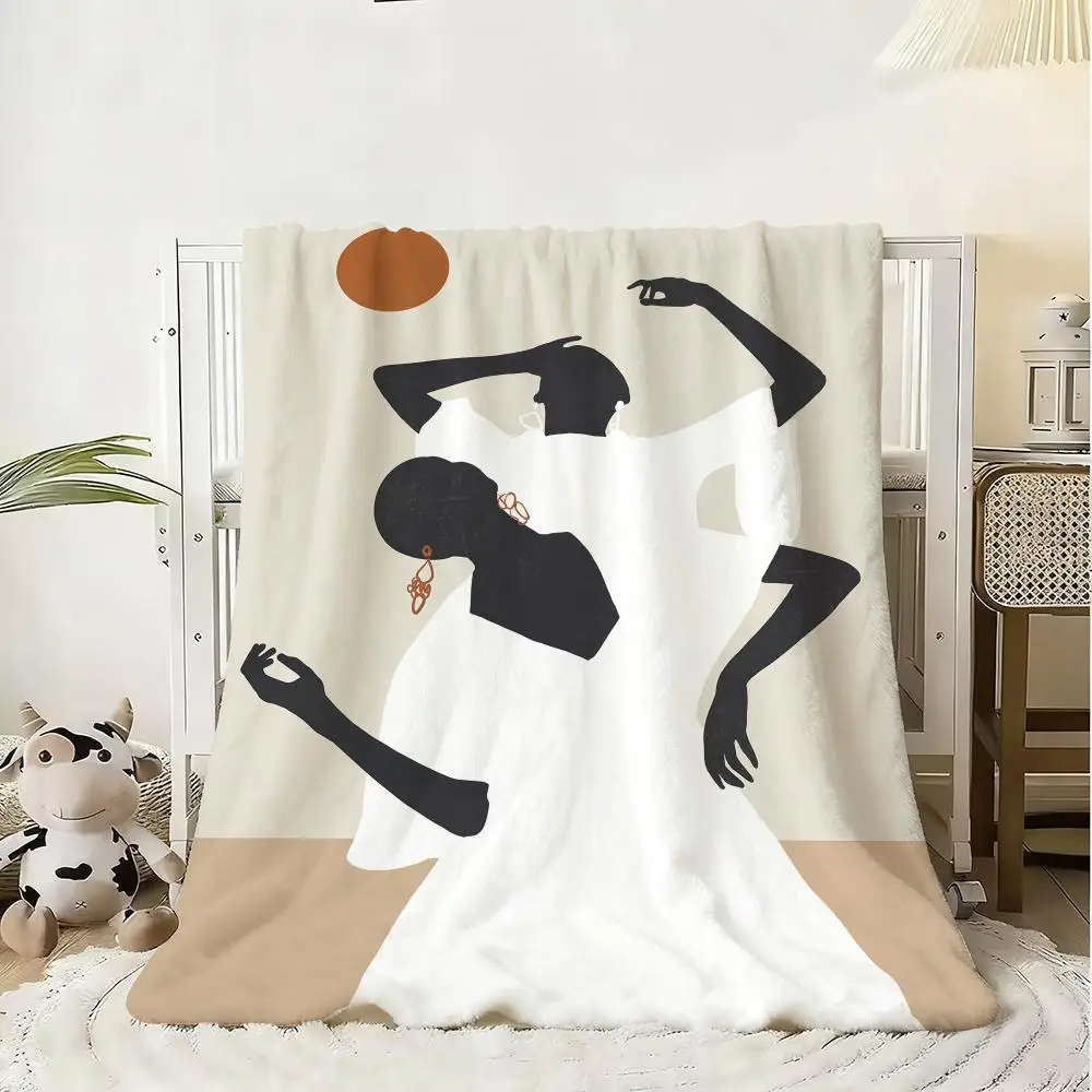 INS Modern T-ThingDesign Throw Flannel Fluffy Soft Blanket Warm Skin-Friendly Throw For Sofa Bed Office Nap Winter