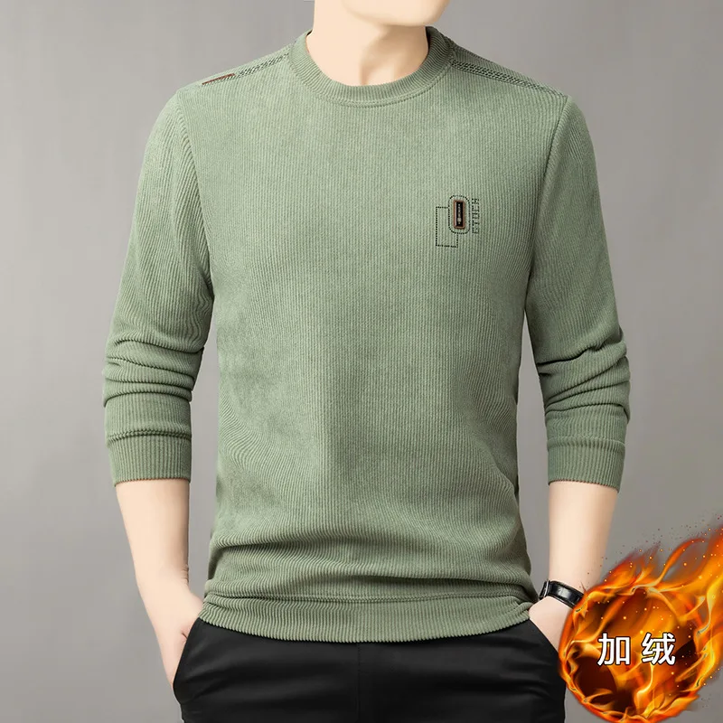 

Winter Velvet T shirt Men Big Size Long Sleeve T-shirt Men Full Sleeve O-neck Casual T Shirts Men Streetwear Solid Male Tops Tee