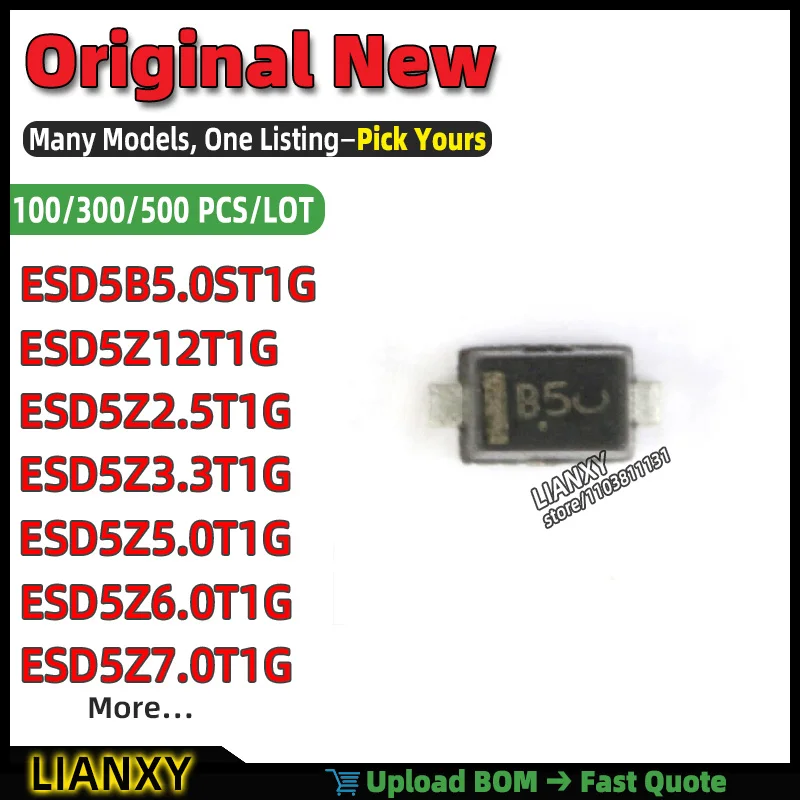 ESD5B5.0ST1G ESD5Z5.0T1G ESD5Z3.3T1G ESD5Z7.0T1G ESD5Z12T1G ESD5Z6.0T1G ESD5Z2.5T1G SC-79 ESD PROTECTION DIODE New Original