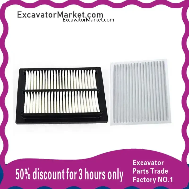 

For SANY SY 200 205 215 225 245 New built-in external air conditioning filter element Filter mesh High quality Excavator Parts