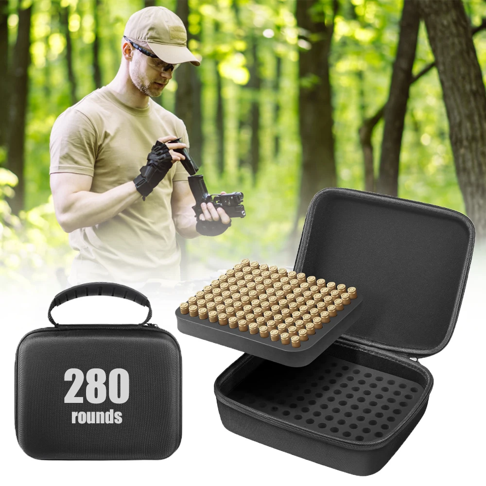 216/280 Rounds Ammo Pouches Double Layer 9mm Ammo Storage Case Ammo Box Bullet Box Ammunition Handbag Cartridge Storage Case