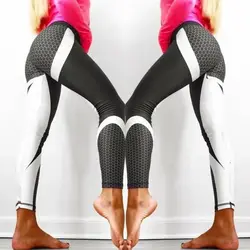 Fashion New Geometric Honeycomb Digital Printing Leggings High Waist High Elastic Ladies Tight-fitting Yoga Sweatpants