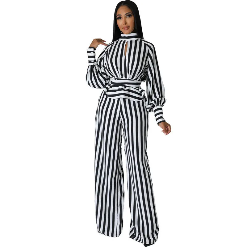 

2023 Autumn Elegant 2 Piece African Clothes For Women Long Sleeve O-neck Top Long Pant Matching Sets Dashiki African Clothing