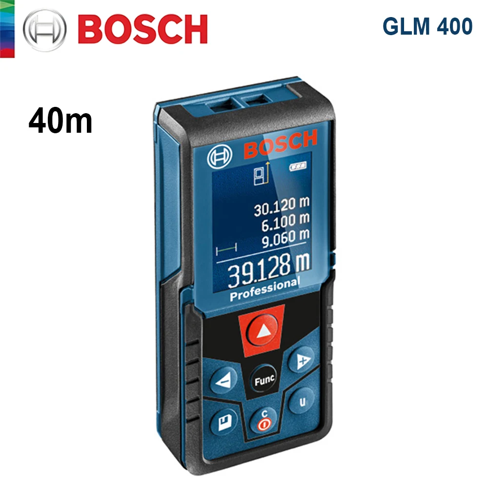 Bosch GLM 400 Laser Rangefinder Color Screen Display 40M Distance Meter 5 Modes High Precision Laser Ruler Measurement Tools