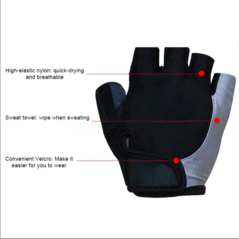 Half Finger Cycling Gloves Men Women Anti Slip Shock Breathable Summer Bicycle Gloves Fingerless Sports Gym Training Bike Gloves