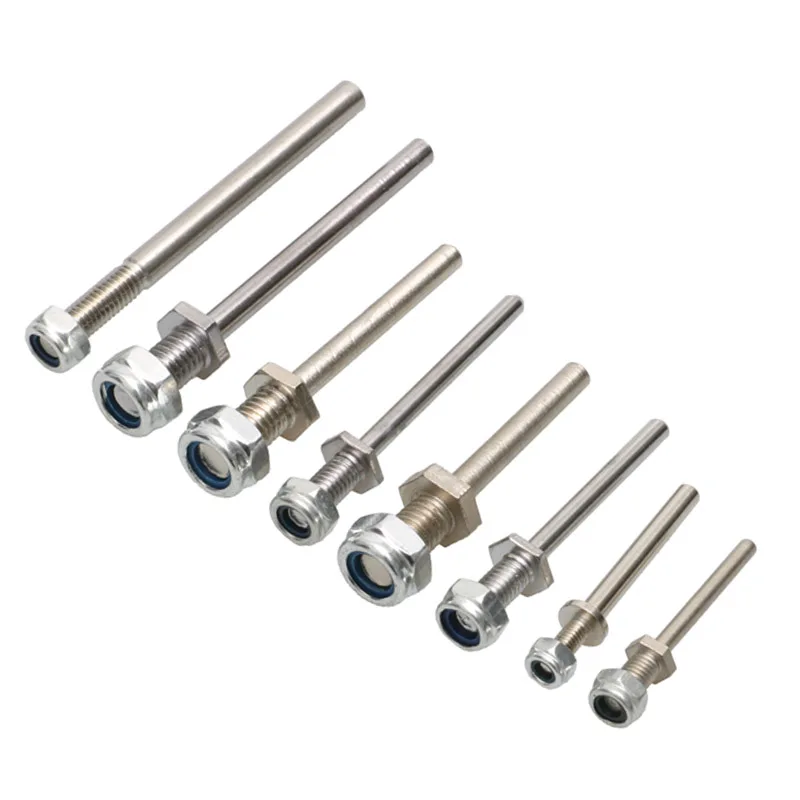 

1Pair D3/D4/D5/D6 Landing Gear Wheel Shaft M4/M5/M6/M8 Steel Axle with Nuts Assembly Kit for RC Airplane Model DIY Parts