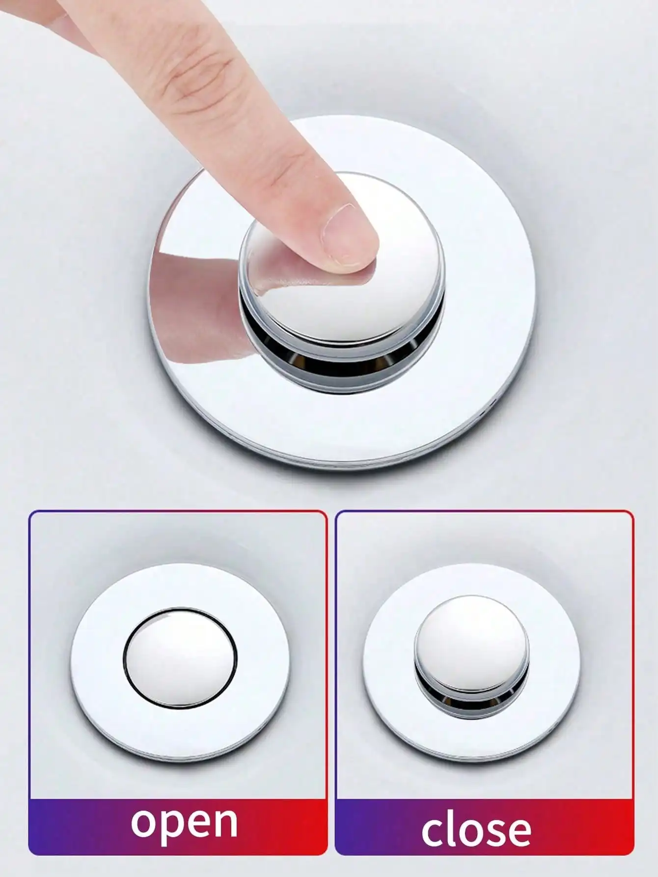 3 قطعة سدادة حوض الحمام العالمية مع صائد الشعر ، غطاء تصريف حوض الاستحمام الربيع الأساسية ، قابس حوض البلاستيك المنبثق الأساسية ، حوض Dr