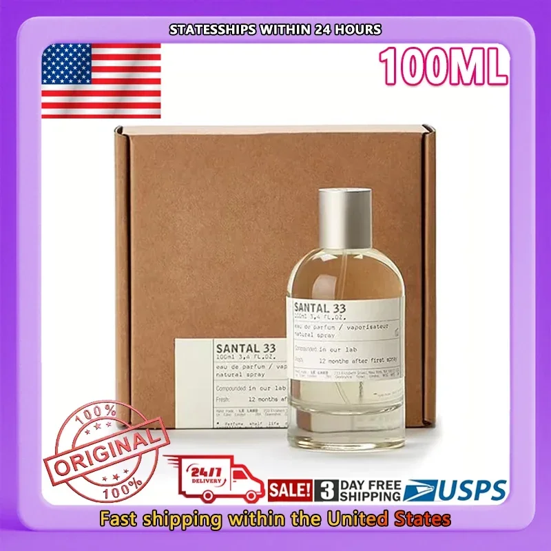 3.4 أونصة، تتميز برائحة خشب الصندل وجوزة الطيب وخشب الأرز مما يجعل هدية مثالية للعطلات، عطر سانتال 33 للجنسين