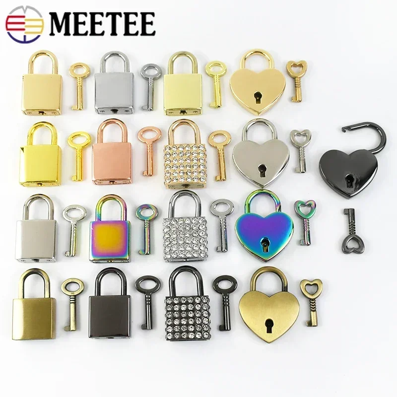 

1/2/3Pcs Meetee Bag Padlock Clasp Woman Handbag Key Lock Hang Padlocks Buckle Twist Turn Mortise Latch Clasps Hardware Accessory