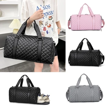 Sac à main en cuir PU pour femme, sacs de sport de gym, sac de voyage, bagages de sport initiés, poche de chaussures de sport, sacs latéraux à bandoulière pour week-end