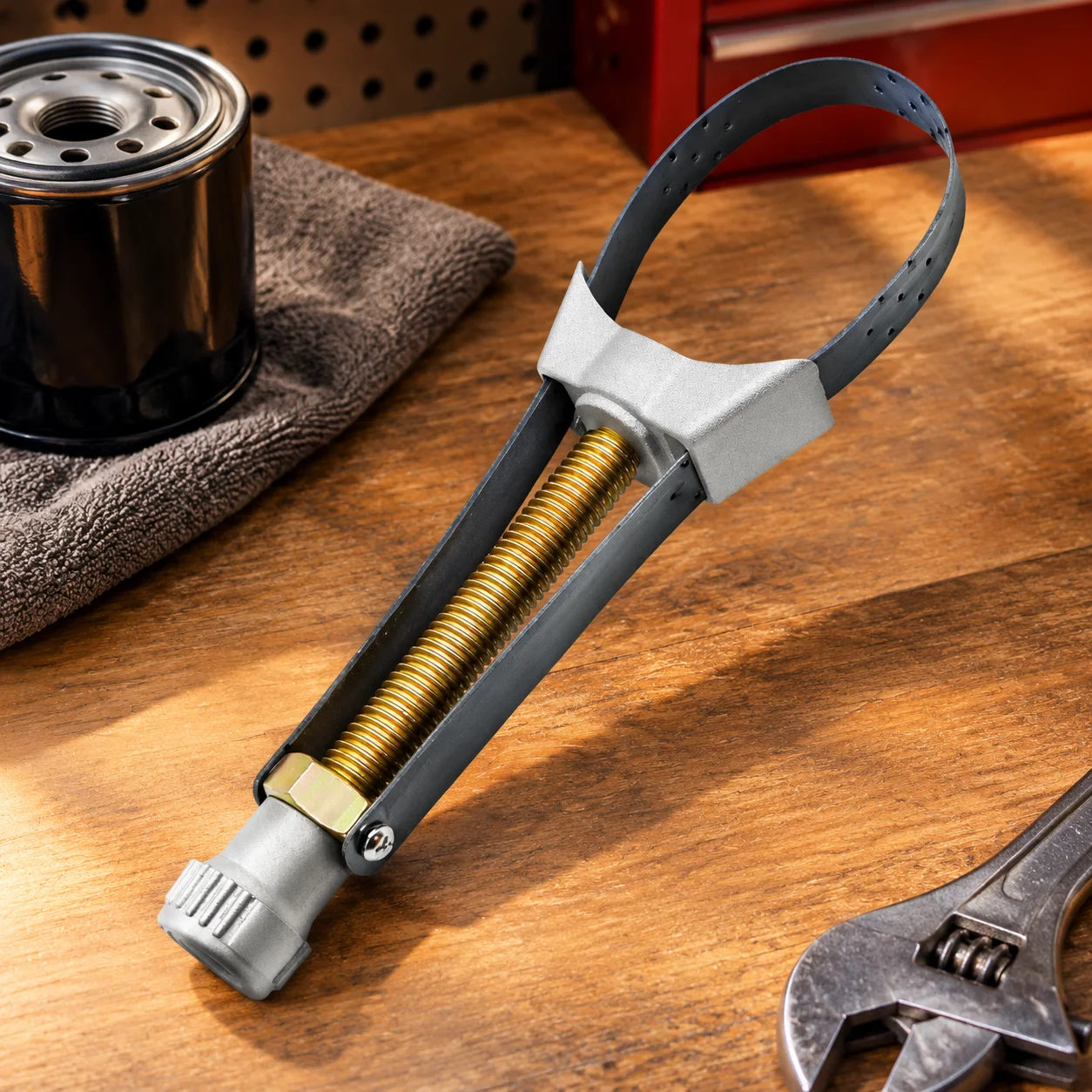 HTMCK Adjustable Oil Filter Strap Wrench 60-120mm Auto Motorcycle Filter Removal Tool High Quality