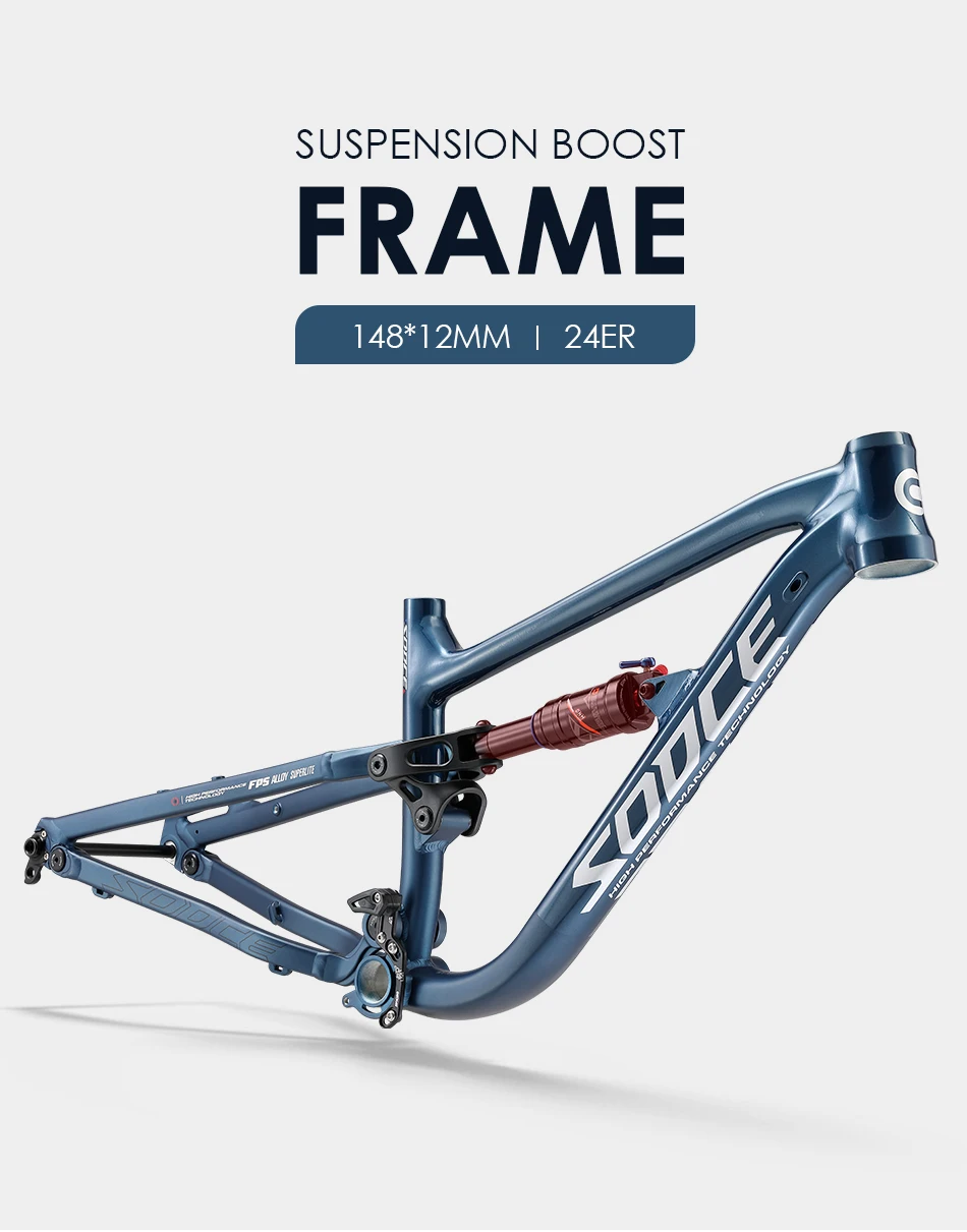 

SODCE 24 Inch Aluminum Alloy 6069 Full Suspension Bicycle Frame ,Soft Trail, 4 Links, MTB Enduro, AM, DH Downhill Bikes