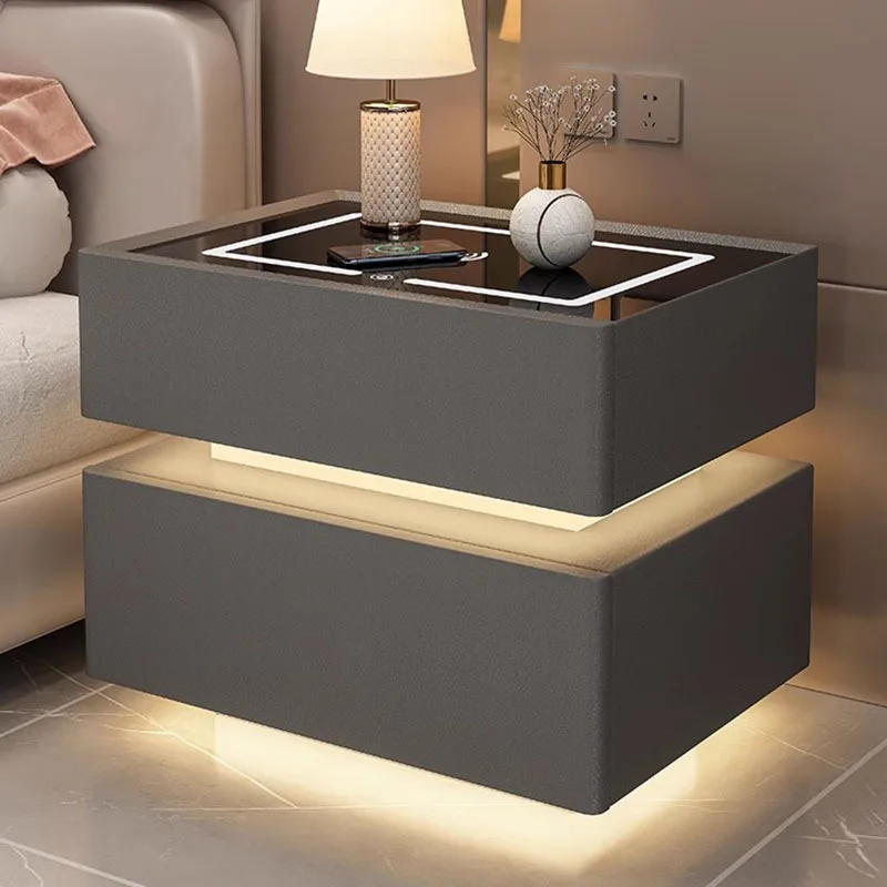 

Narrow Bluetooth Bed Table Space Saving Nordic Lateral Designer Bedside Table Narrow Table De Chevet Chambre Modern Furniture