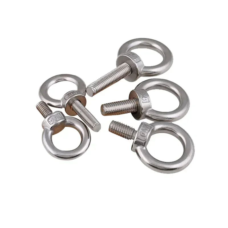 (200PCS/LOT) M4 Metric Thread 304 Stainless Steel Lifting Bolt Eye Nuts Shouldered Lifting Screw Eye Ring Bolts