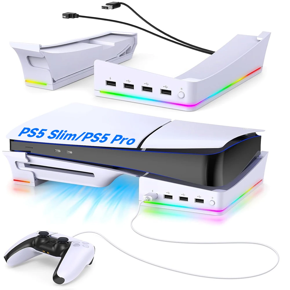 playstation-5-slimps5-pro用の14個のライトベースを備えたデジタルスタンド
