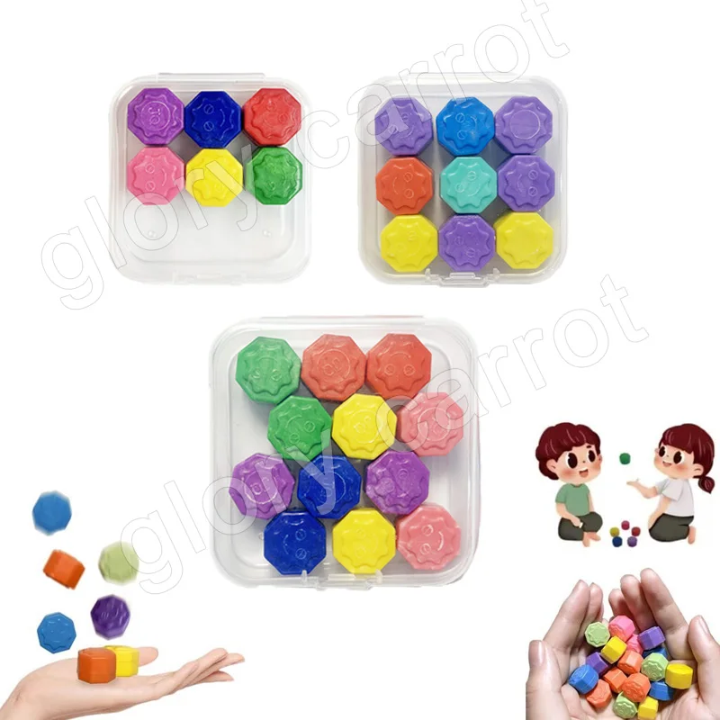 6/9/12Pcs/box Korea Traditional Play Game Gonggi Jack Stone Pebbles Set Exercise Color Random