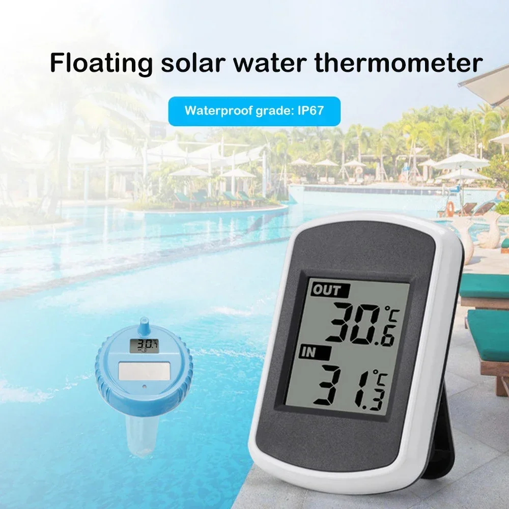 for Outdoor Tubs Swimming Pool Split Type Thermometer Electronic Digital Display Floating Solar Senor