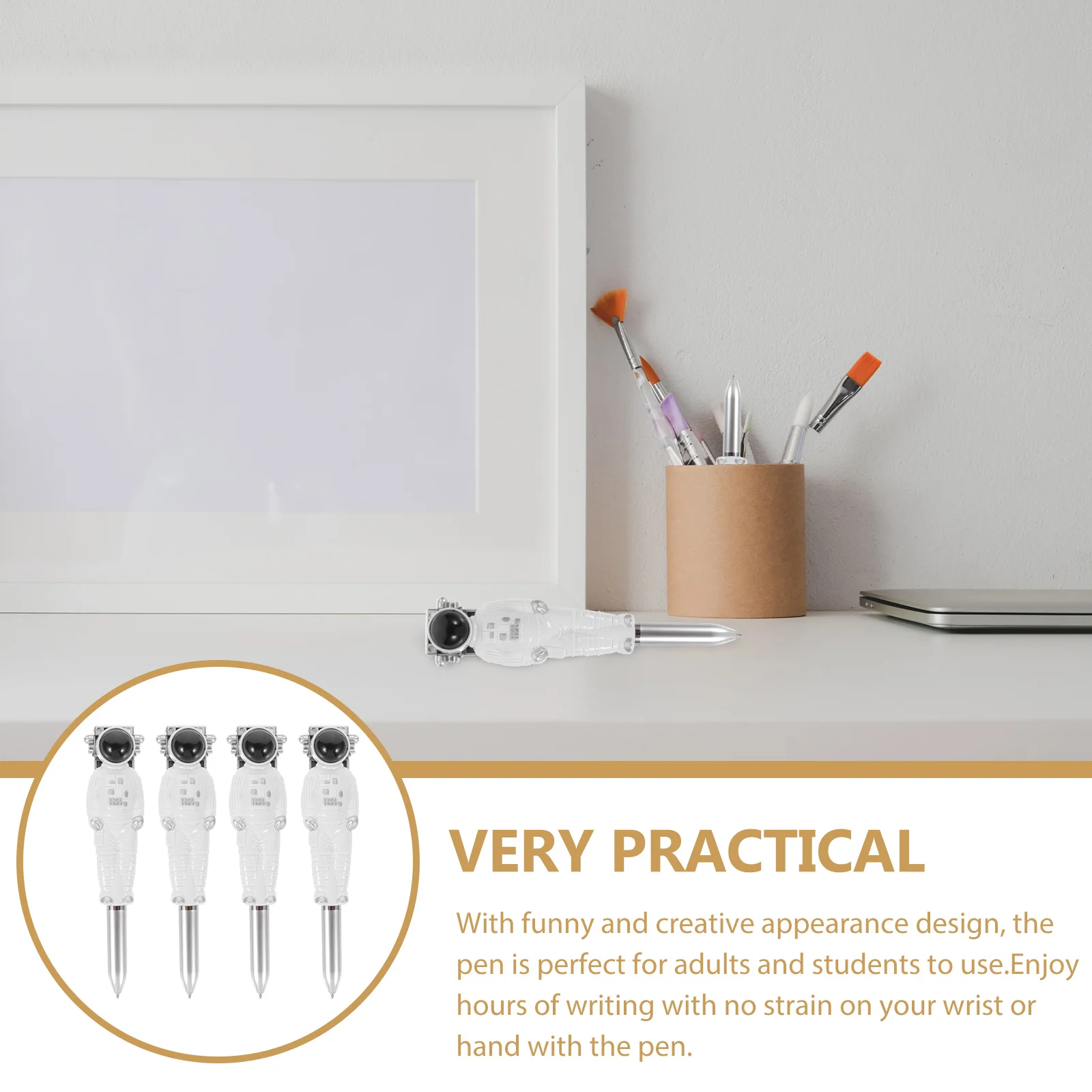

4pcs Astronaut Ballpoint Pen Space Theme Pens Quick-Dry Ink Portable Creative Design for Adults Students Unique Smooth
