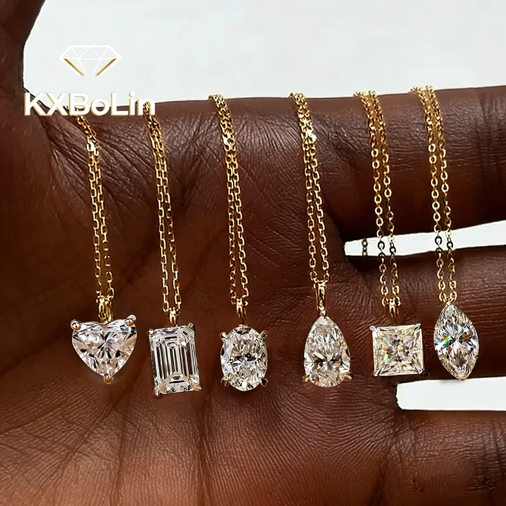 

Multi Shape Moissanite Pendant Necklace for Women S925 Silver Heart/Pear/Marquise/Princess/Emerald Cut Solitaire Diamond Choker