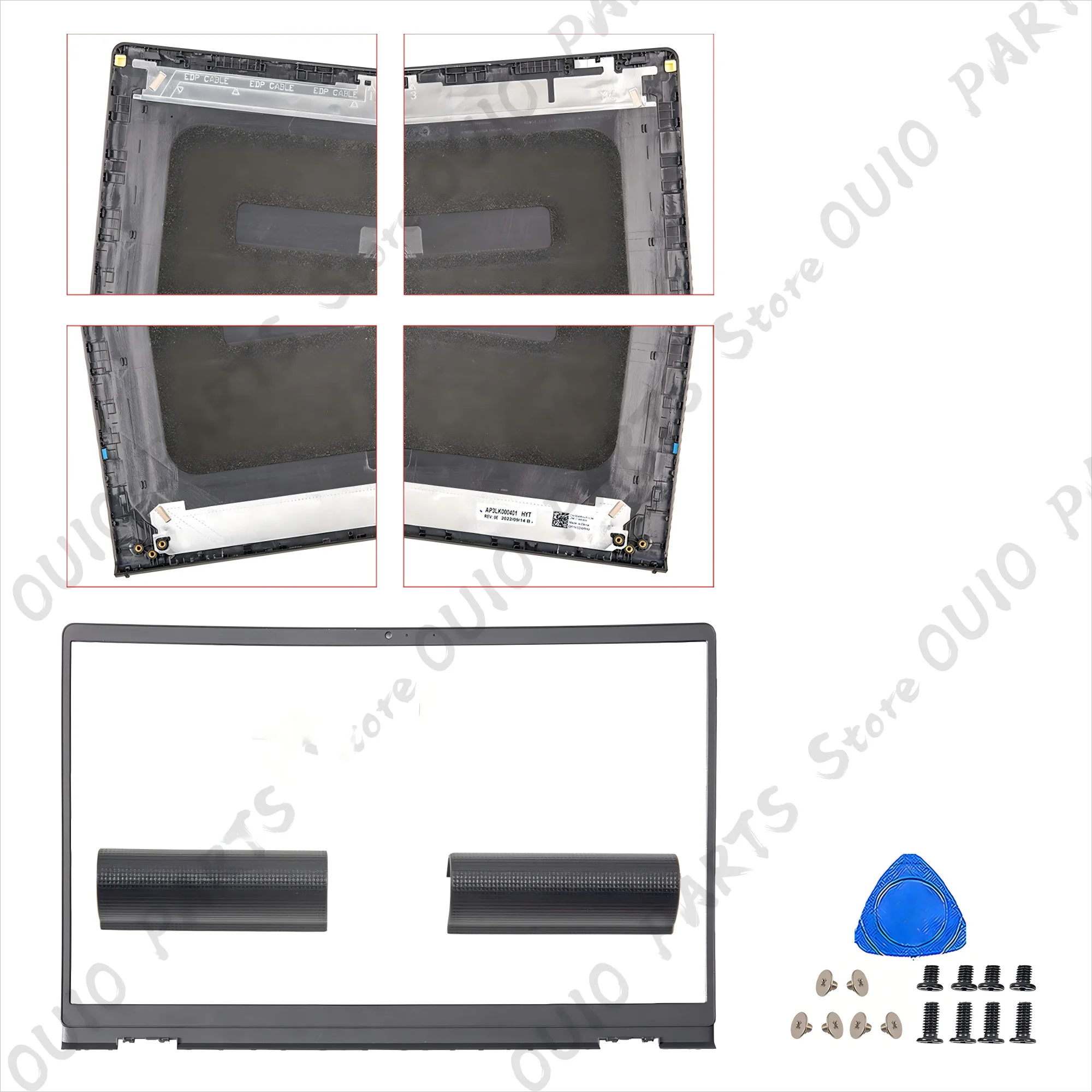 

Wholesale 5 Sets For Vostro 15 3510 3511 3515 3520 3525 Rear Lid TOP Case LCD Back Cover+Front Bezel+hinges Plastic 15.6inch