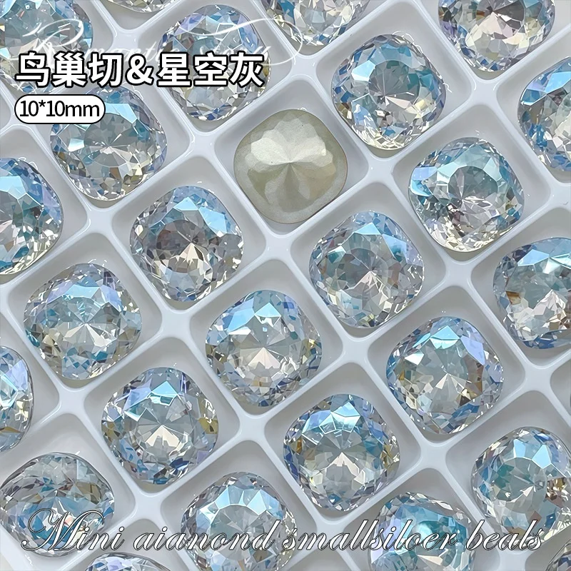 K9 cristal blanco con diamantes de forma mixta gris claro gemas de fondo puntiagudo utilizadas para pendientes collares accesorio de joyería para uñas