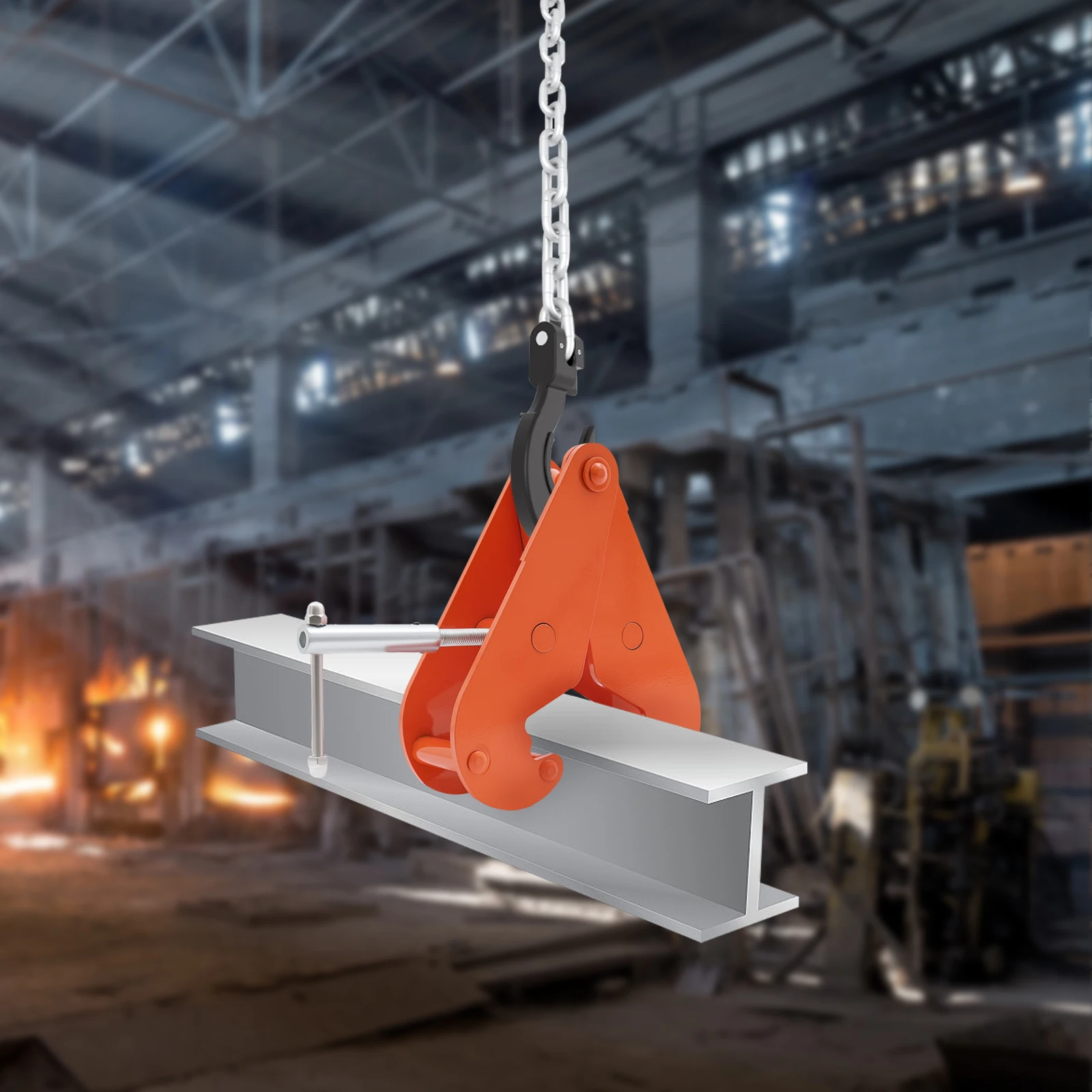 الكربون الصلب رفع المشبك 6613.87LBS قوة الشد 3.15-12.6IN فتح المغزل الأخدود لمستودع موقع البناء