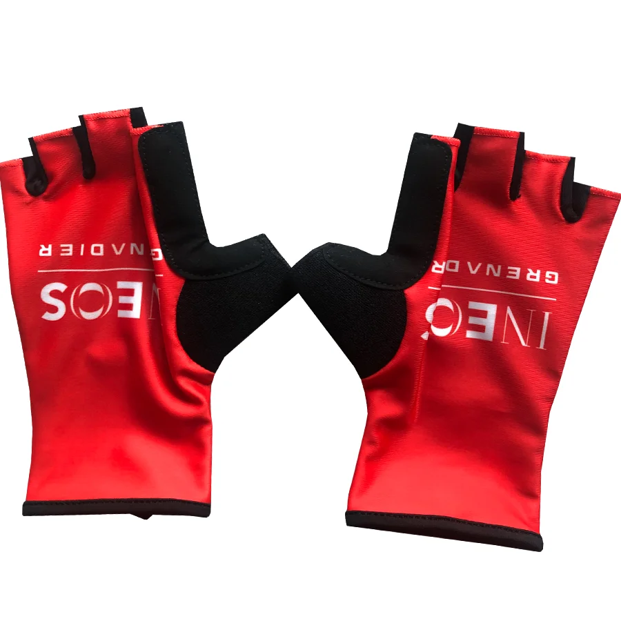 New Red INEOS Team Sports Cycling Gloves Half Finger Men Women Road Bike Gloves Running Fitness Gym Riding Bicycle Gloves