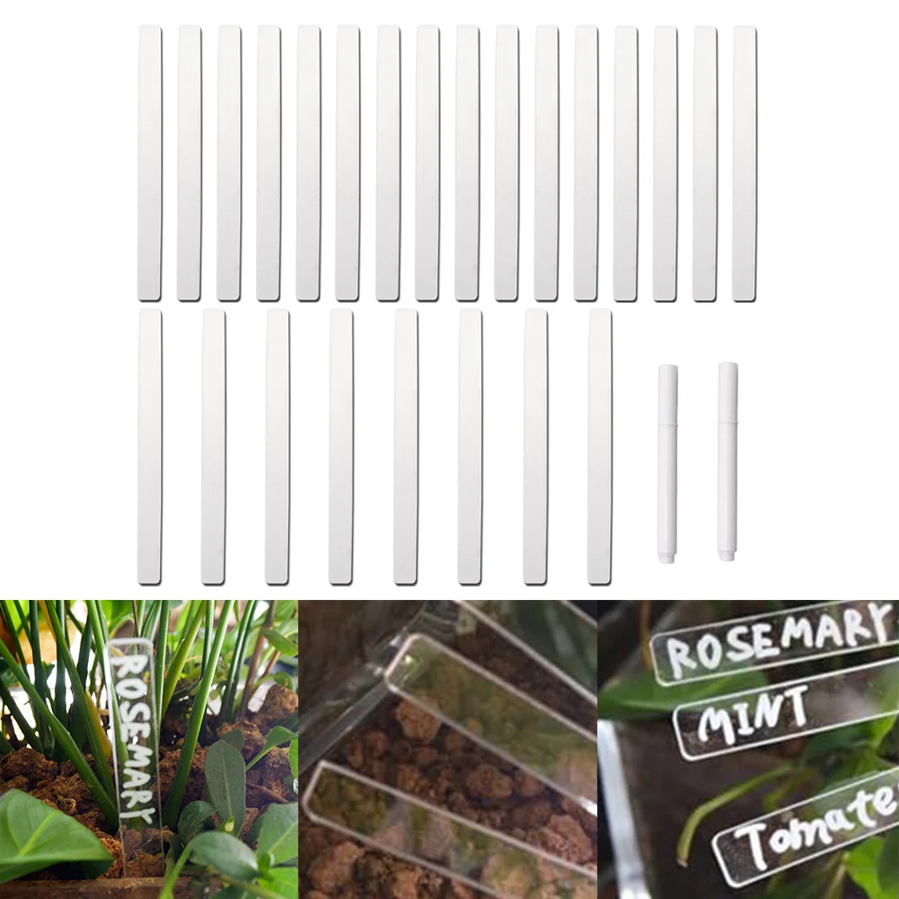 

24Pcs Acrylic Plant Labels Nursery Markers Flower Pots Plant Sign Mark Flower Identifying Succulent Labels Tags