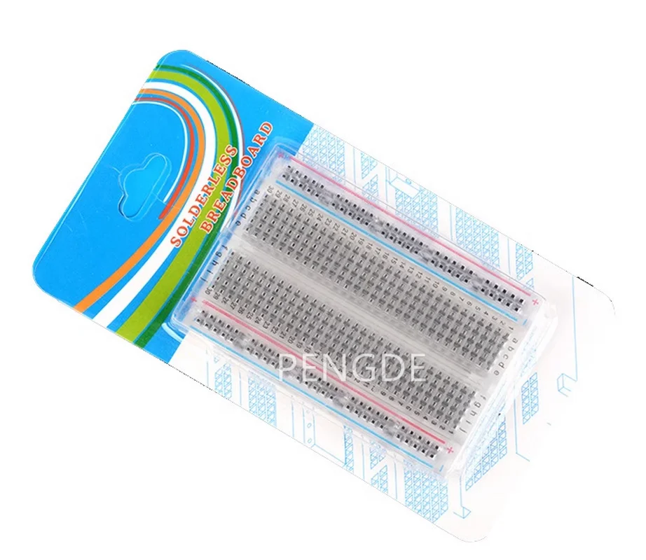 High-quality breadboard 400 holes red and blue wire mini breadboard experiment board 8.5CM long and 5.5CM wide