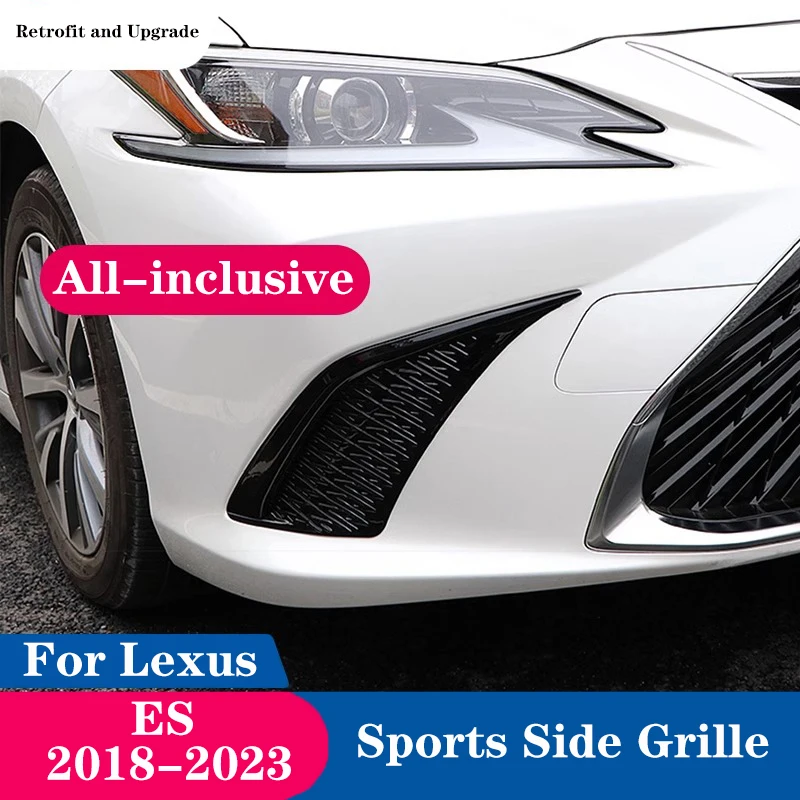 

Front Bumper Fog Light Lower Grille Cover Car Accessories ABS Black Fit For Lexus ES 200 300H 2018 2019 2020 2021 2022 2023